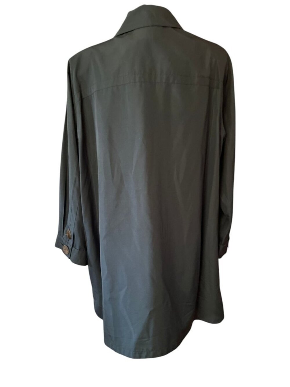 Vintage Yves Saint Laurent Black Silk Smock Jacket 1990s Couture Oversized SZ L - Picture 9 of 15